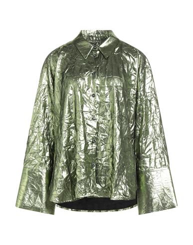 The M .. Woman Shirt Green Size S Polyester, Metallic Polyester