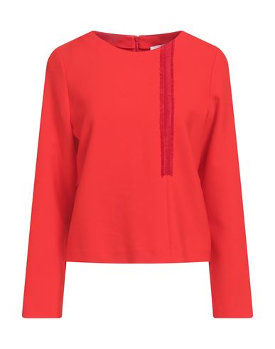 FURORE FURORE WOMAN TOP RED SIZE 10 POLYESTER, VISCOSE, ELASTANE 