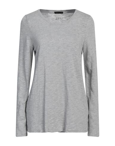 Atm Anthony Thomas Melillo Woman T-shirt Light Grey Size L Pima Cotton, Polyester In Gray