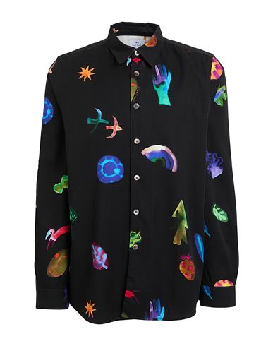 Ps By Paul Smith Ps Paul Smith Man Shirt Black Size L Cotton, Linen
