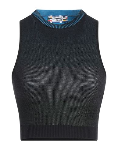 MISSONI MISSONI SPORT WOMAN TOP BLACK SIZE S COTTON, POLYAMIDE, ELASTANE 
