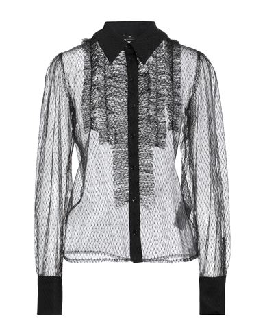 Elisabetta Franchi Woman Shirt Black Size 8 Polyamide In Multi