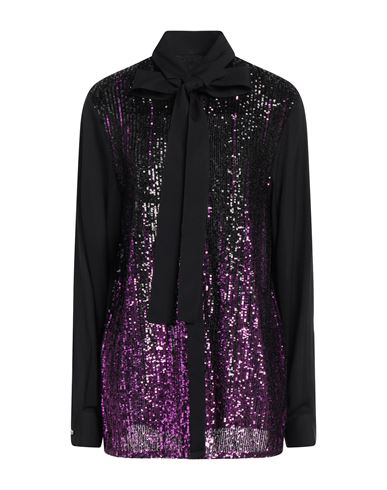 Elie Saab Woman Shirt Black Size 14 Silk, Polyester, Elastane