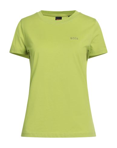 Hugo Boss Boss Woman T-shirt Lime Green Size S Cotton In Green