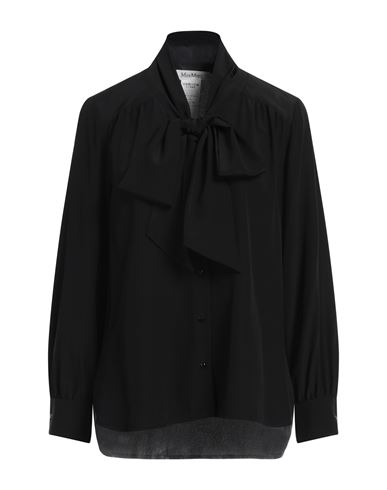 Max Mara Woman Shirt Black Size 10 Silk In Black