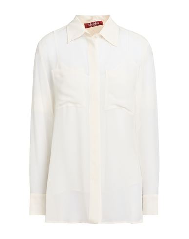 Max Mara Studio Woman Shirt White Size 14 Acetate, Silk, Polyamide In White