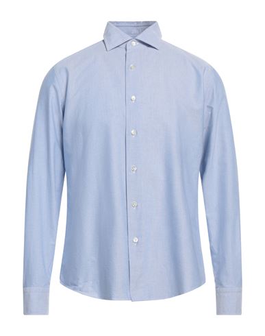 Grigio Man Shirt Light Blue Size 16 Cotton