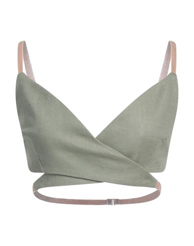 Alessandro Vigilante Woman Top Military Green Size 4 Linen In Green