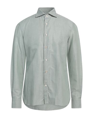 Errico Formicola Napoli Man Shirt Sage Green Size 17 ½ Cotton, Linen