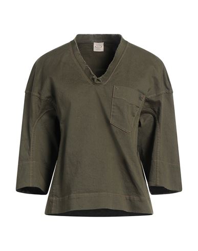 TOD'S TOD'S WOMAN TOP MILITARY GREEN SIZE L COTTON, ELASTANE 