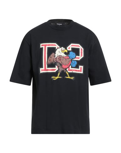 Dsquared2 Man T-shirt Black Size L Cotton In Black