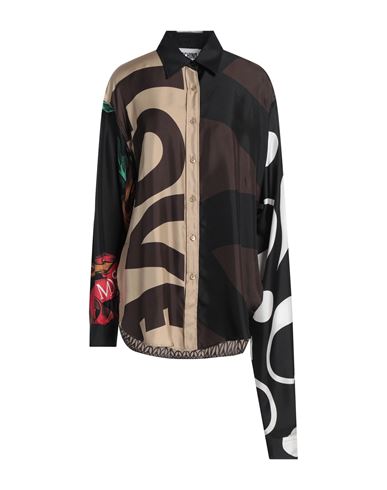 Moschino Multicolor Silk Shirt With Asymmetrical Long Sleeve