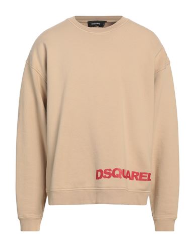 DSQUARED2 DSQUARED2 MAN SWEATSHIRT SAND SIZE L COTTON, ELASTANE 