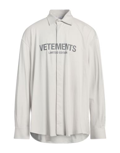 Vetements Man Shirt Light Grey Size M Cotton