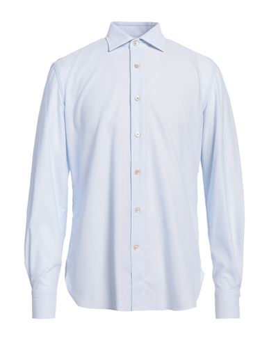 ERRICO FORMICOLA NAPOLI ERRICO FORMICOLA NAPOLI MAN SHIRT SKY BLUE SIZE 16 COTTON, ELASTANE 