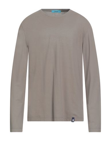 Drumohr Man T-shirt Khaki Size L Cotton In Gray