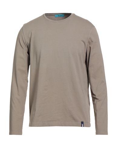 Drumohr Man T-shirt Taupe Size L Cotton In Brown