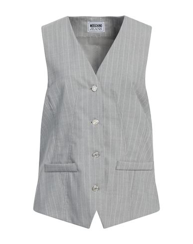 Moschino Jeans Woman Tailored Vest Grey Size 6 Polyester, Virgin Wool, Elastane In Gray