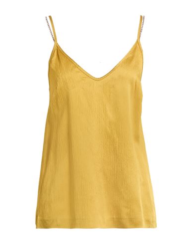 Max Mara Studio Woman Top Mustard Size 12 Acetate, Viscose In Yellow