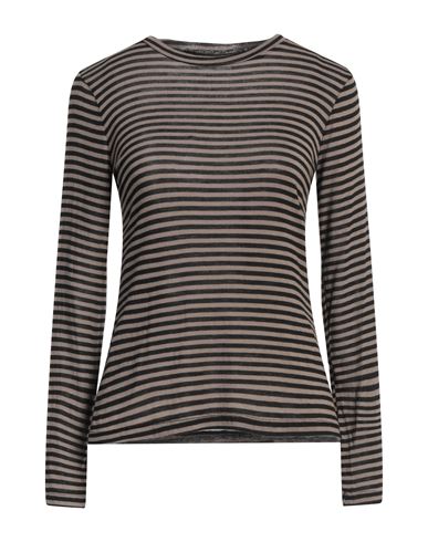 Dixie Woman T-shirt Taupe Size M Modal, Viscose, Polyamide, Rubber, Cashmere In Grey