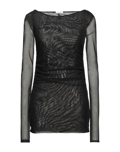 Patrizia Pepe Woman Top Black Size 2 Polyester, Elastane In Black