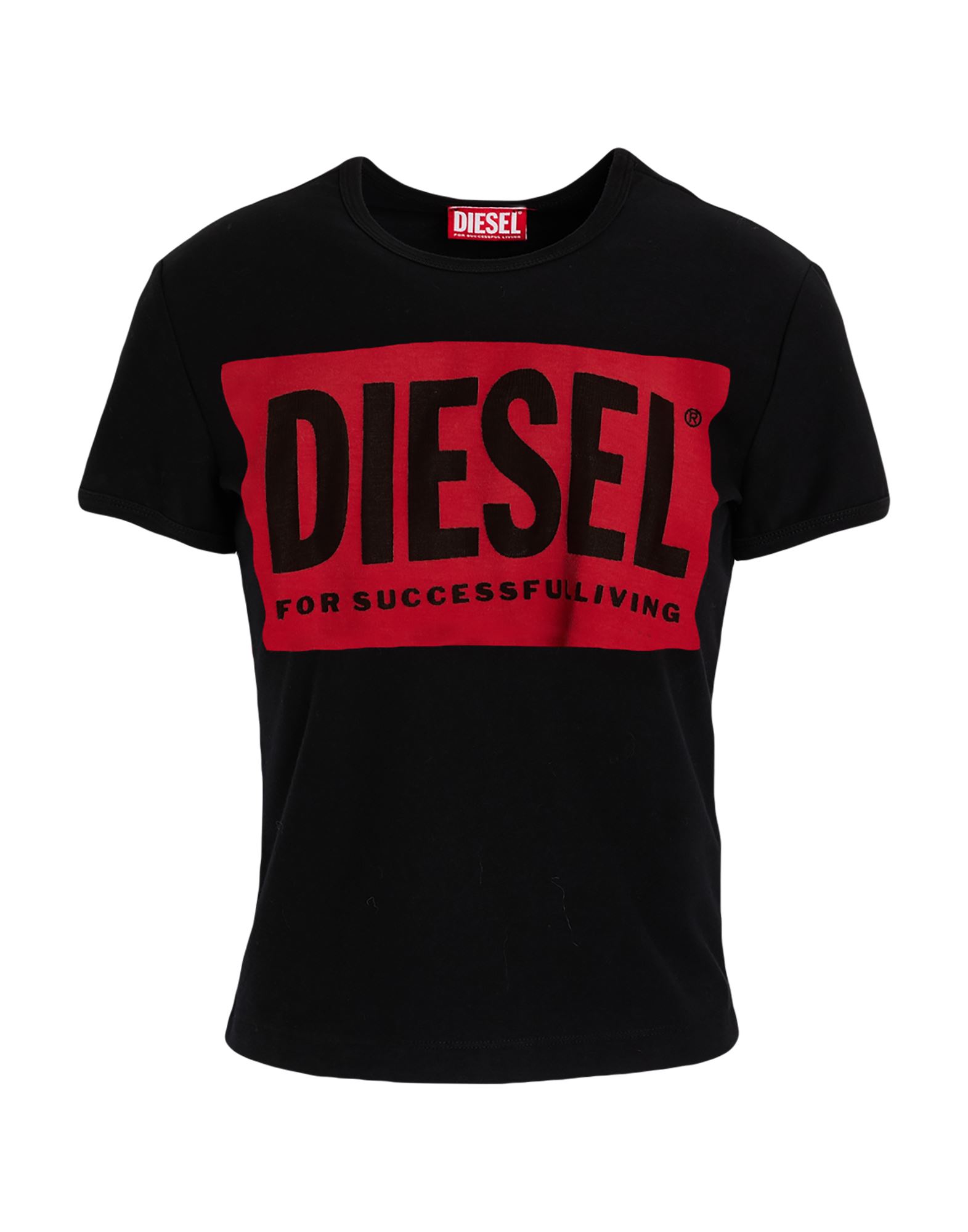 Tシャツ・カットソー DIESEL Woman T-Shirt Black A051060EJAI 9XX T-BALLET-D Woman: Long-sleeve top with embroidered D patch
