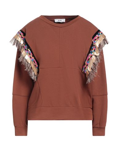 Jijil Woman Sweatshirt Brown Size 8 Cotton, Polyester In Brown
