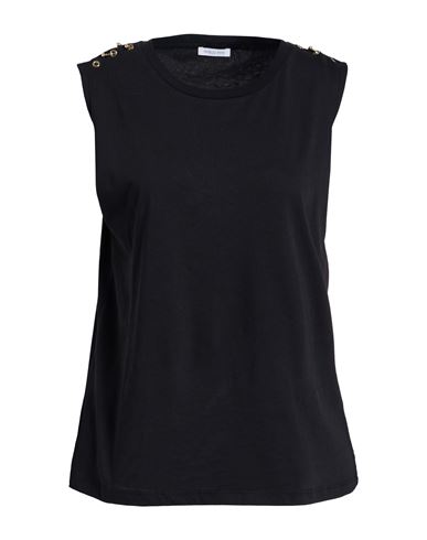 Patrizia Pepe Woman T-shirt Black Size 2 Cotton In Black