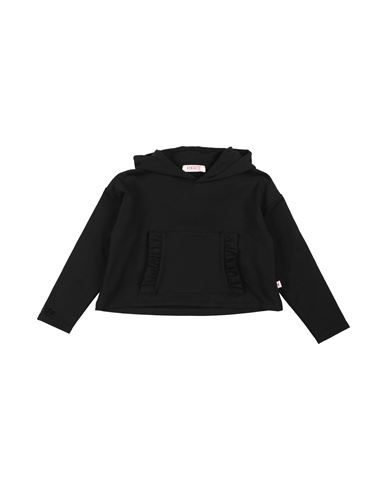 Kontatto Toddler Girl Sweatshirt Black Size 6 Cotton, Elastane In Black
