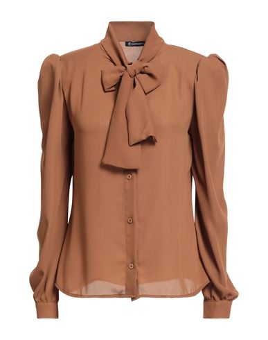 Cristinaeffe Woman Shirt Brown Size S Polyester