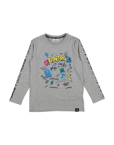 LIU •JO MAN LIU •JO MAN ME CONTRO TE TODDLER BOY T-SHIRT GREY SIZE 6 COTTON, VISCOSE, ELASTANE 