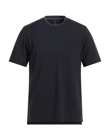 DUNHILL DUNHILL MAN T-SHIRT MIDNIGHT BLUE SIZE L COTTON, MULBERRY SILK 