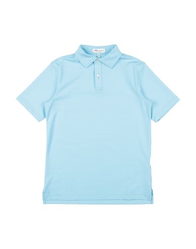 Peter Millar Youth Summer Comfort Toddler Boy Polo Shirt Sky Blue Size 7 Polyester, Elastane In Blue