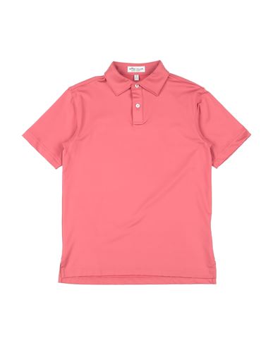 Peter Millar Youth Summer Comfort Toddler Boy Polo Shirt Coral Size 7 Polyester, Elastane In Red