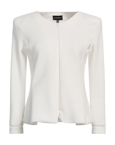 EMPORIO ARMANI EMPORIO ARMANI WOMAN SWEATSHIRT WHITE SIZE 10 POLYESTER, VISCOSE, ELASTANE 