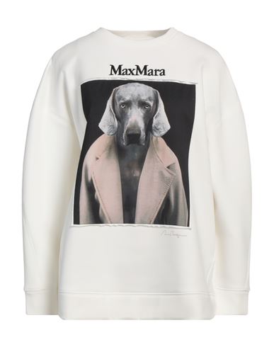 MAX MARA MAX MARA WOMAN SWEATSHIRT IVORY SIZE L COTTON, POLYESTER, ELASTANE 