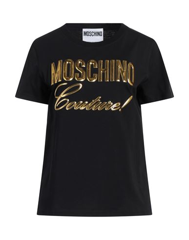 Moschino Couture Woman T-shirt Black Size 12 Cotton In Black