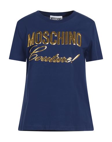 Moschino Couture Woman T-shirt Blue Size 10 Cotton In Blue
