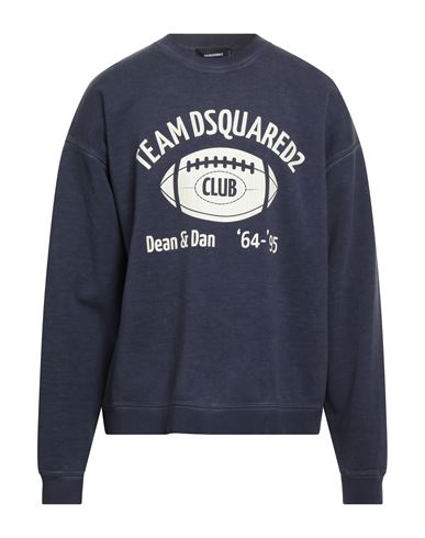 Dsquared2 Man Sweatshirt Midnight Blue Size L Cotton In Blue