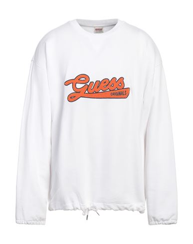 Guess Man Sweatshirt White Size S Cotton