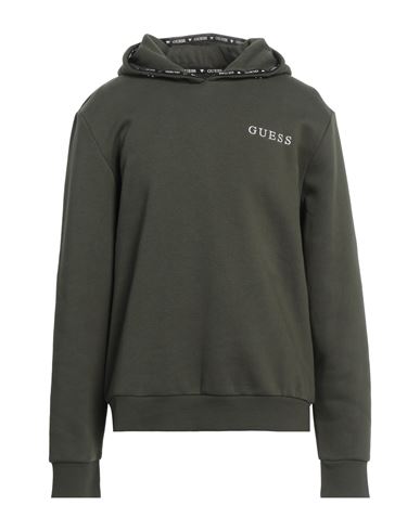 Guess Man Sweatshirt Military Green Size Xl Cotton, Polyester