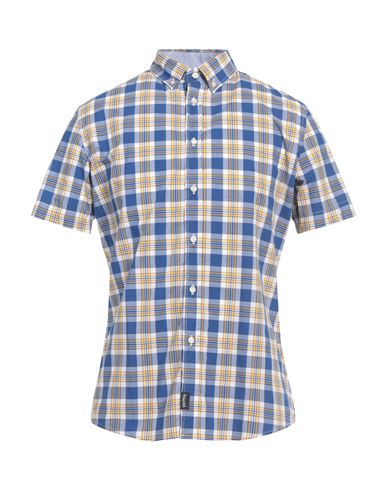 Three Stroke Man Shirt Blue Size Xl Cotton