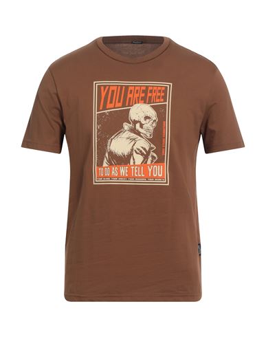 Three Stroke Man T-shirt Brown Size Xl Cotton