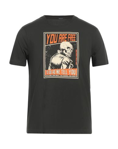 Three Stroke Man T-shirt Dark Green Size Xxl Cotton