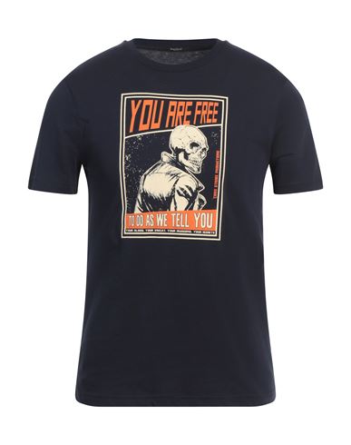 Three Stroke Man T-shirt Midnight Blue Size L Cotton