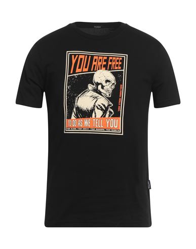 Three Stroke Man T-shirt Black Size Xxl Cotton