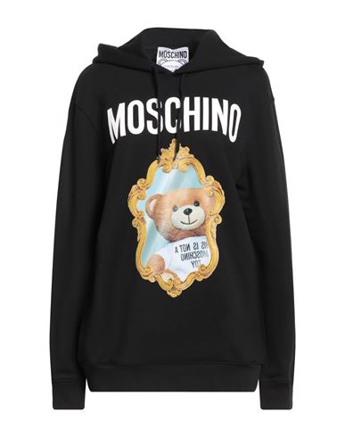 Moschino Couture Woman Sweatshirt Black Size 14 Organic Cotton In Black