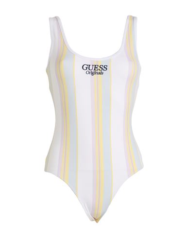 GUESS GUESS WOMAN BODYSUIT WHITE SIZE L COTTON, ELASTANE 