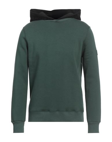 Three Stroke Man Sweatshirt Dark Green Size L Cotton, Polyester