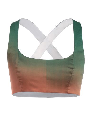 Shop Philosophy Di Lorenzo Serafini Woman Top Green Size 6 Cotton, Elastane